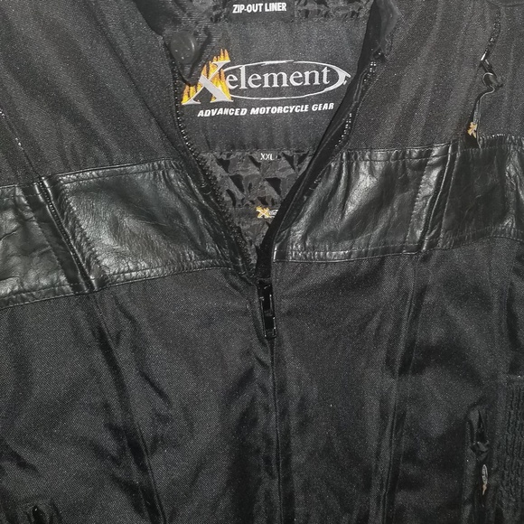 Leather/fabric MOTO jacket w/removable liner - Picture 6 of 8